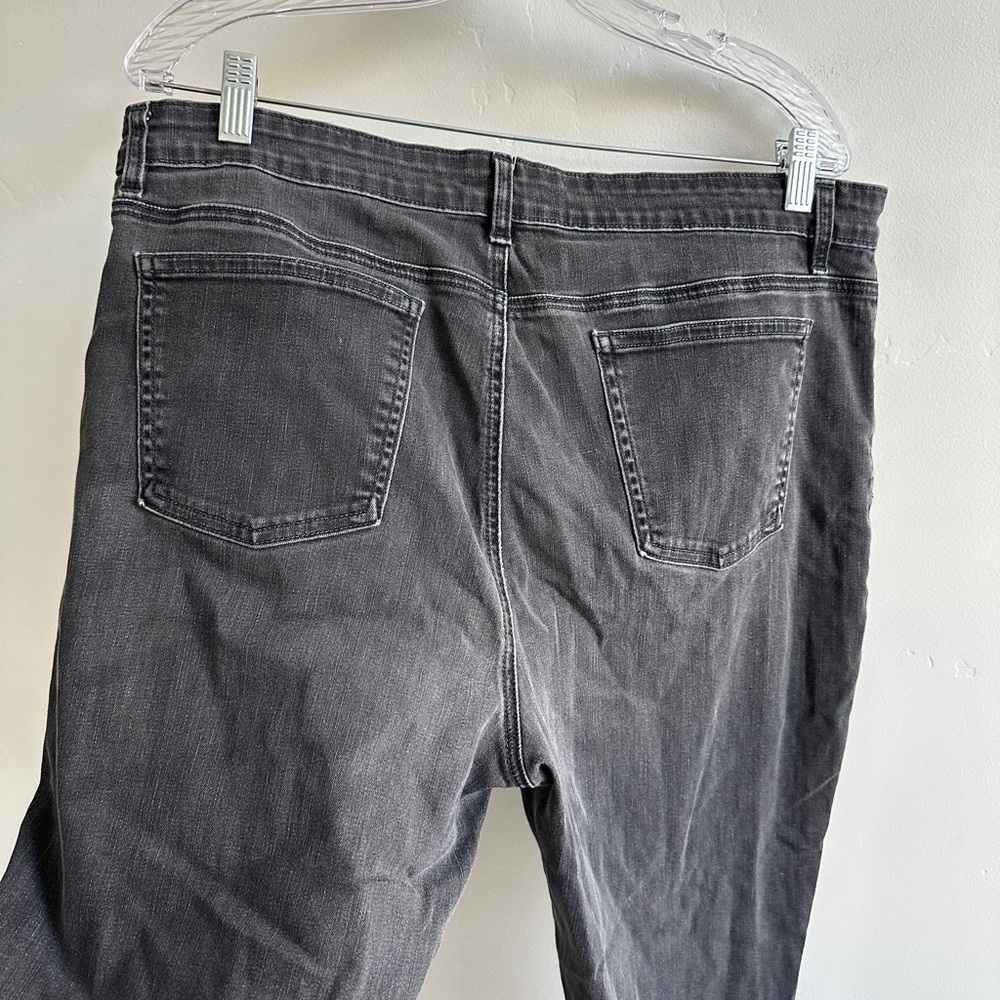 Eileen Fisher Organic Cotton Stretch Denim Slim Jean Light Grey Size 16 - Picture 6 of 9
